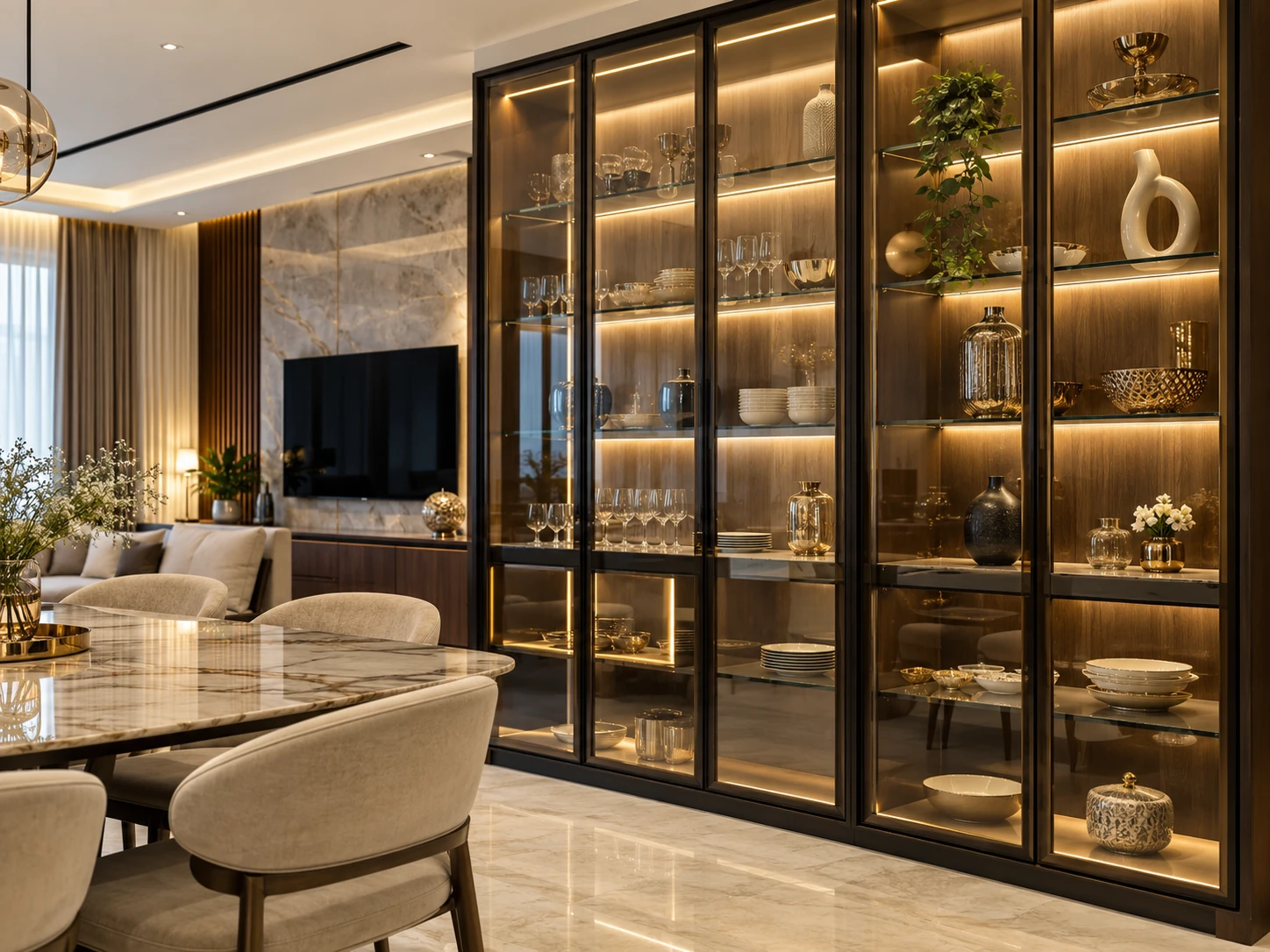 Premium glass shutter and aluminium partition design inspiration