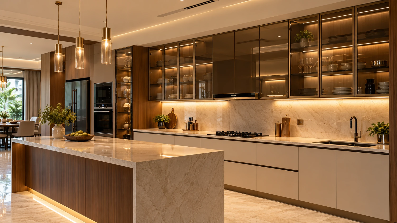 Kitchens luxury aluminium glass profiles