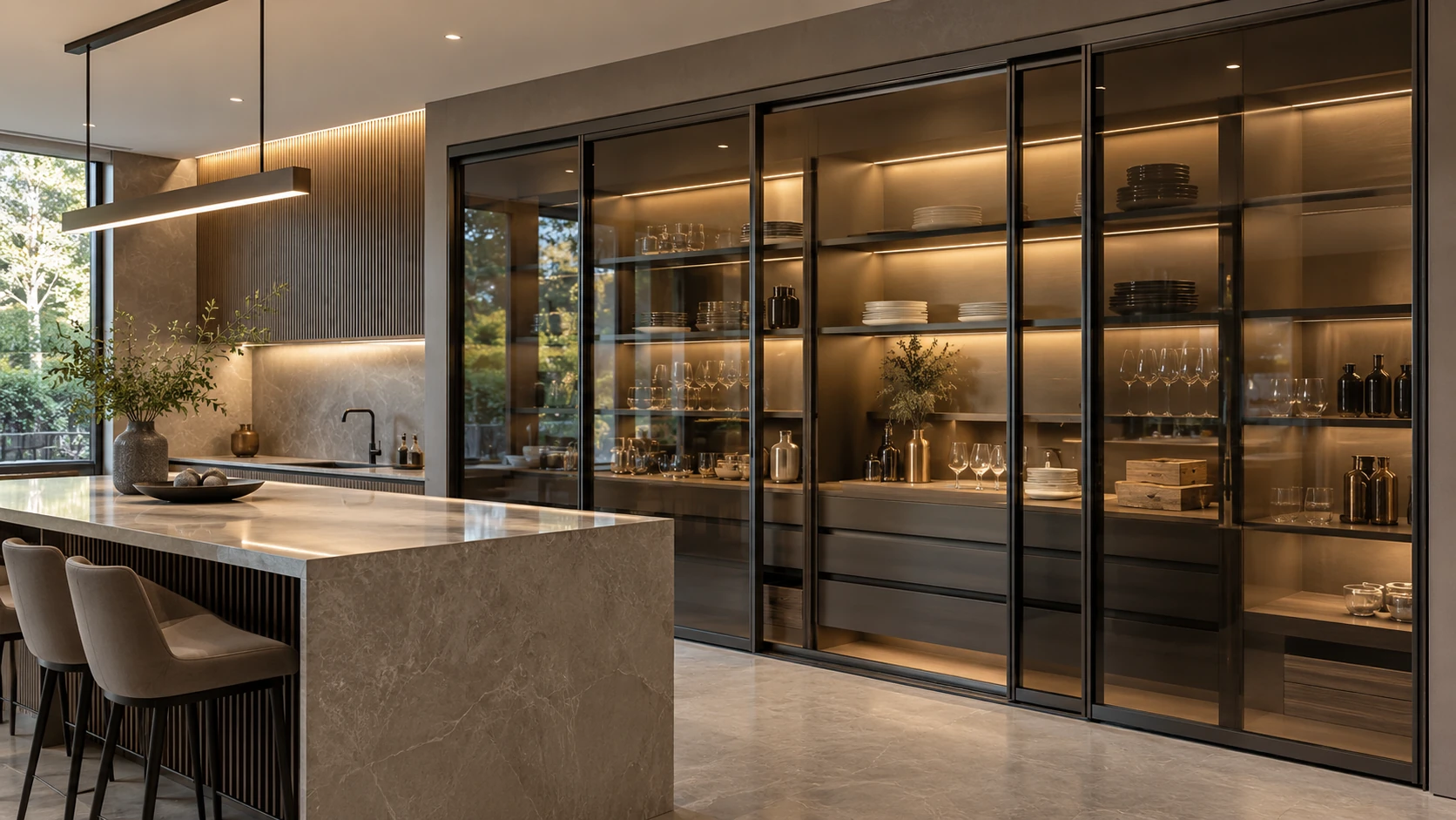 Premium glass shutter and aluminium partition design inspiration