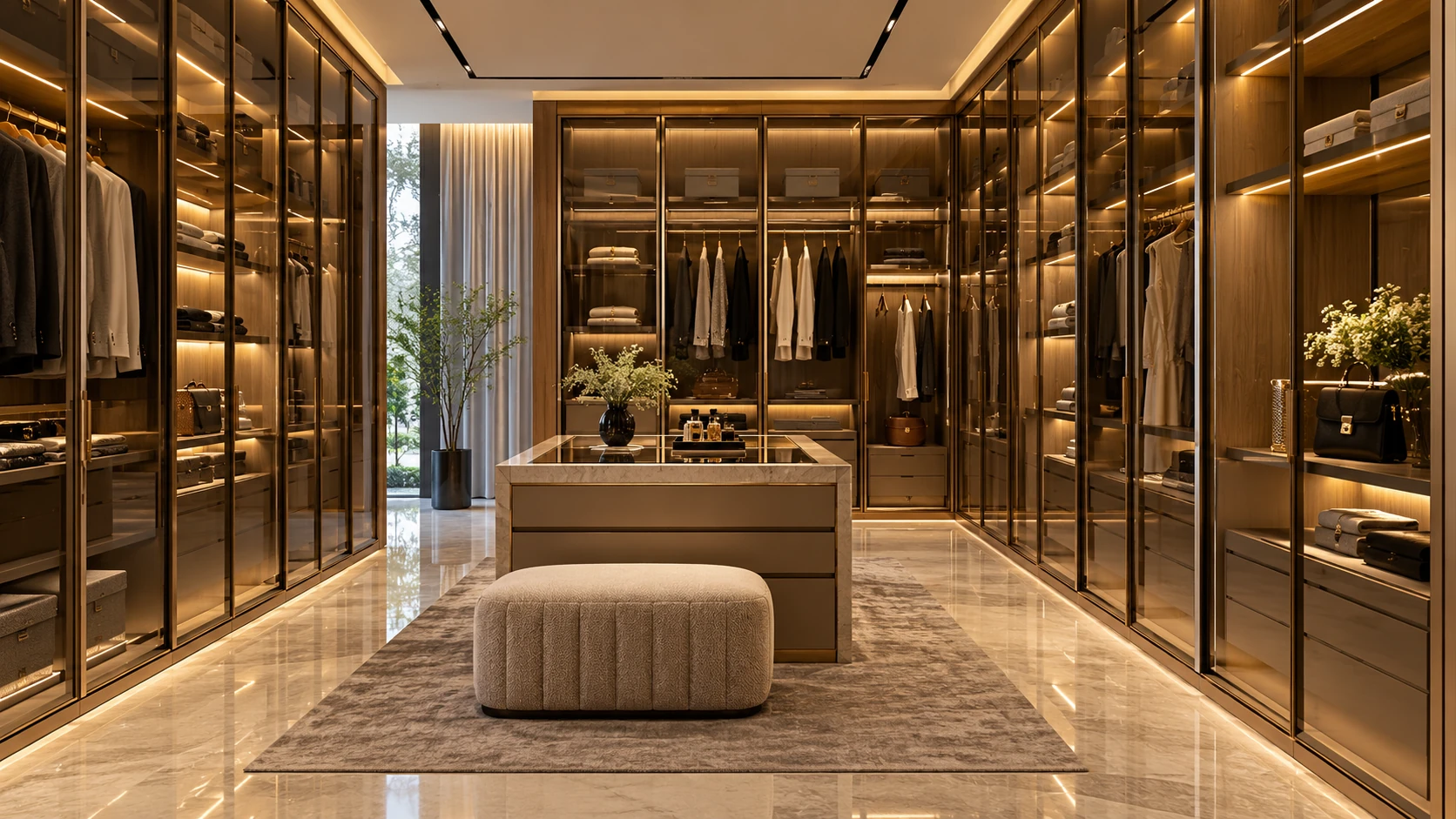 Hinged Glass Wardrobe Shutters
